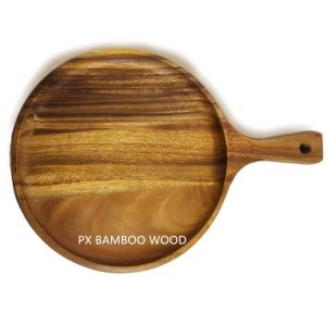 Pinggir Asli Acacia Wood Steak Plat Cutting Board For Hotel